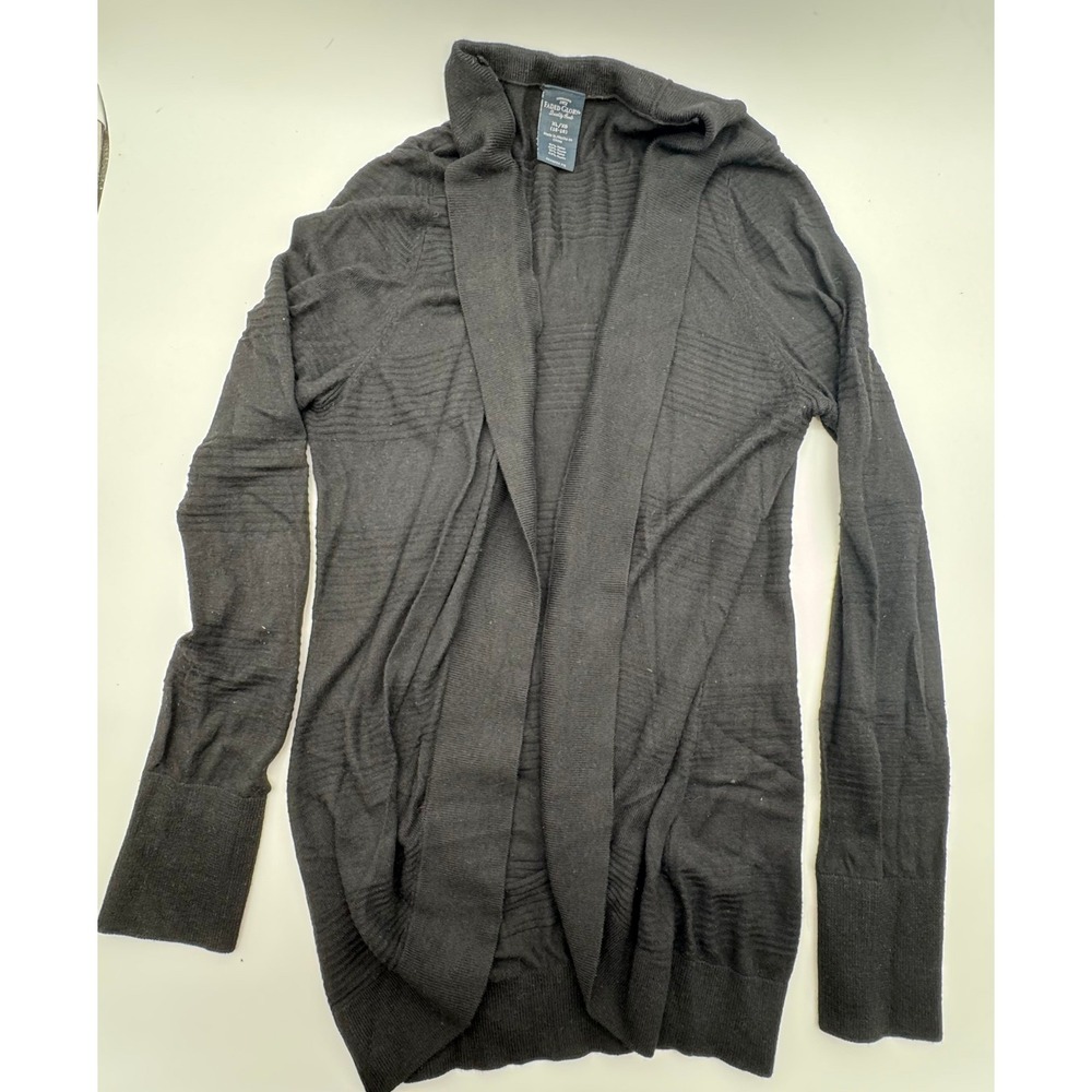 Faded Glory Women's Black Open Front Cardigan Sweater XL 16-18‎